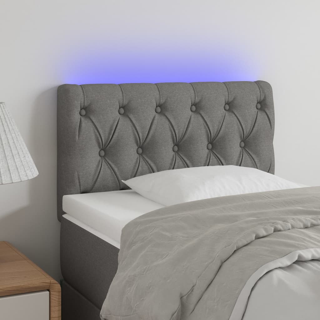 Sengegavl Med LED-lys Stof - Variant 3121922