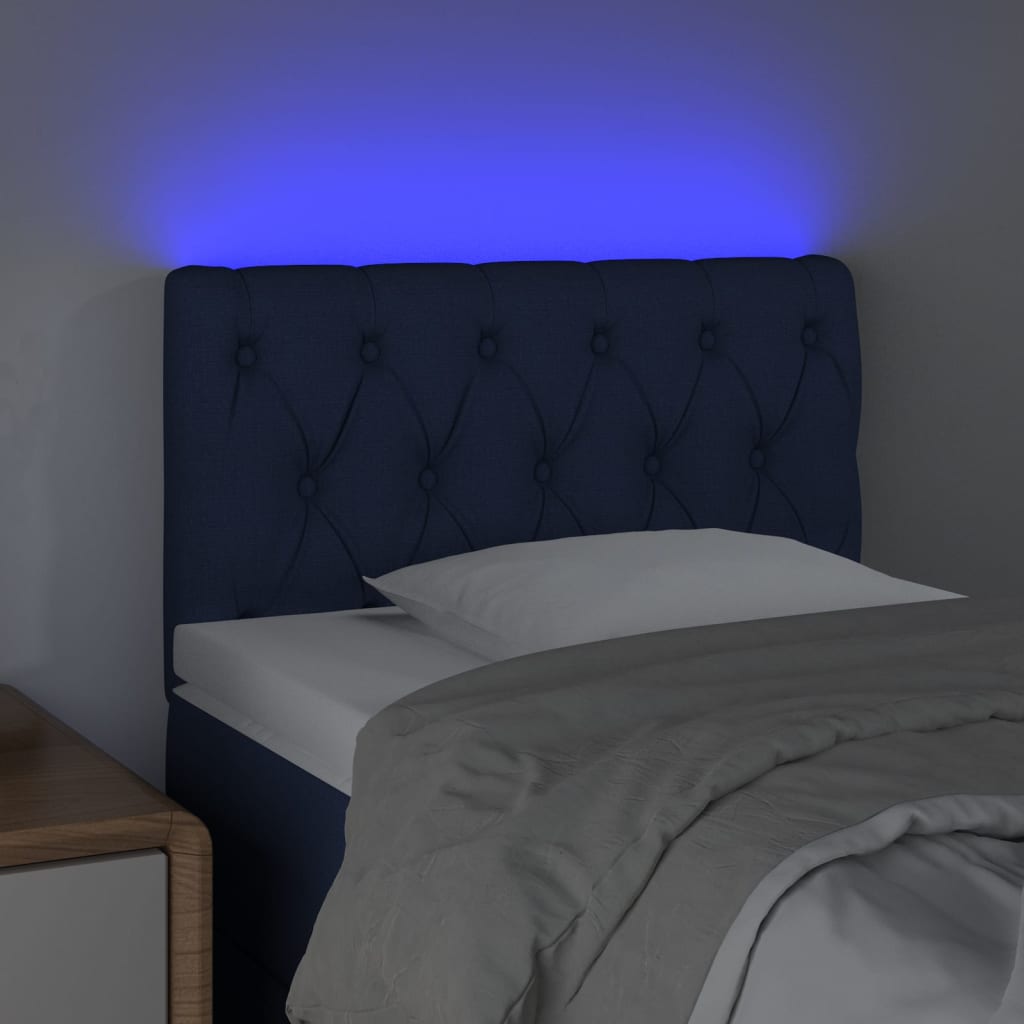 Sengegavl Med LED-lys Stof - Billede 3
