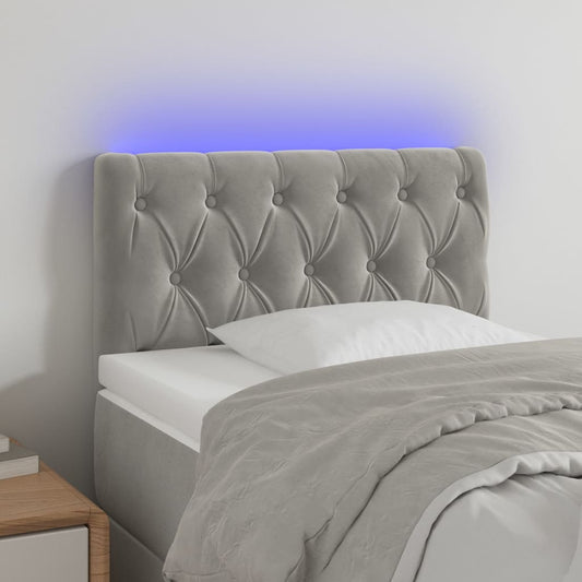 Sengegavl Med Led-Lys Velour