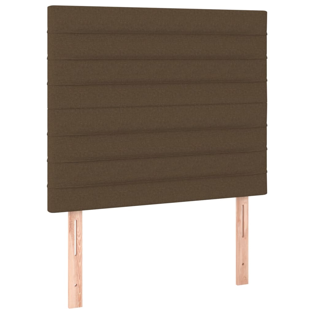 Sengegavl Med Led-lys 90x5x118/128 Cm Stof Mørkebrun - Billede 4