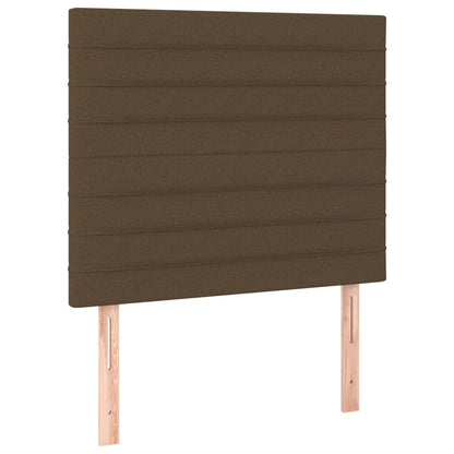 Sengegavl Med Led-lys 90x5x118/128 Cm Stof Mørkebrun - Billede 4