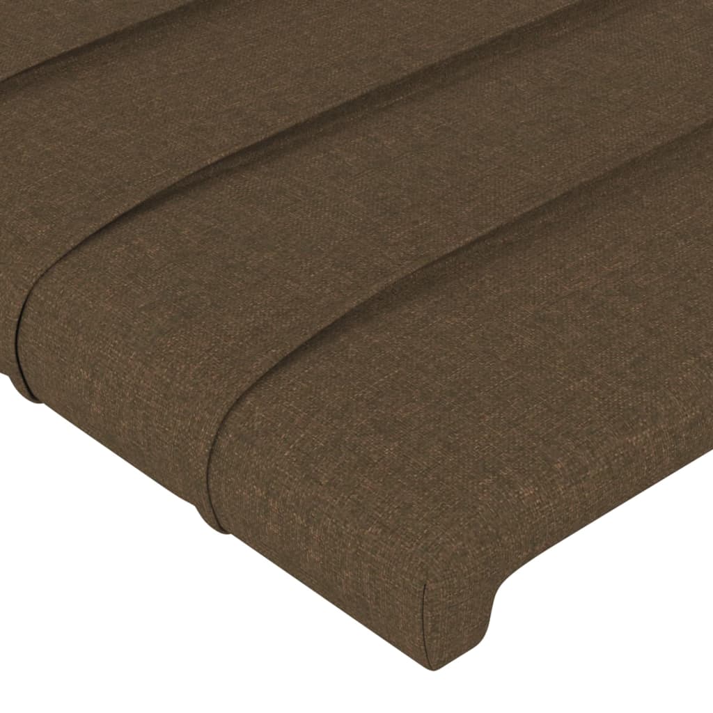 Sengegavl Med Led-lys 90x5x118/128 Cm Stof Mørkebrun - Billede 5