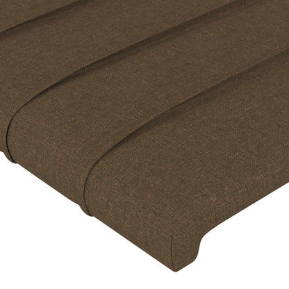 Sengegavl Med Led-lys 90x5x118/128 Cm Stof Mørkebrun - Billede 5