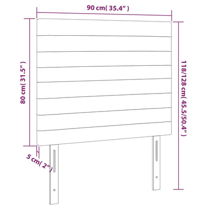 Sengegavl Med Led-lys 90x5x118/128 Cm Stof Mørkebrun - Billede 6