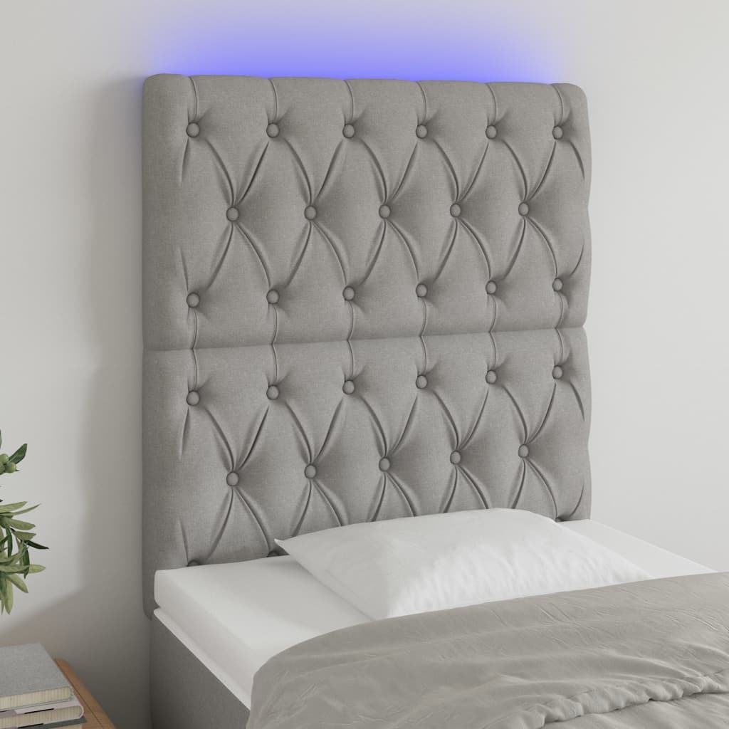 Sengegavl Med LED-lys Stof - Variant 3122734