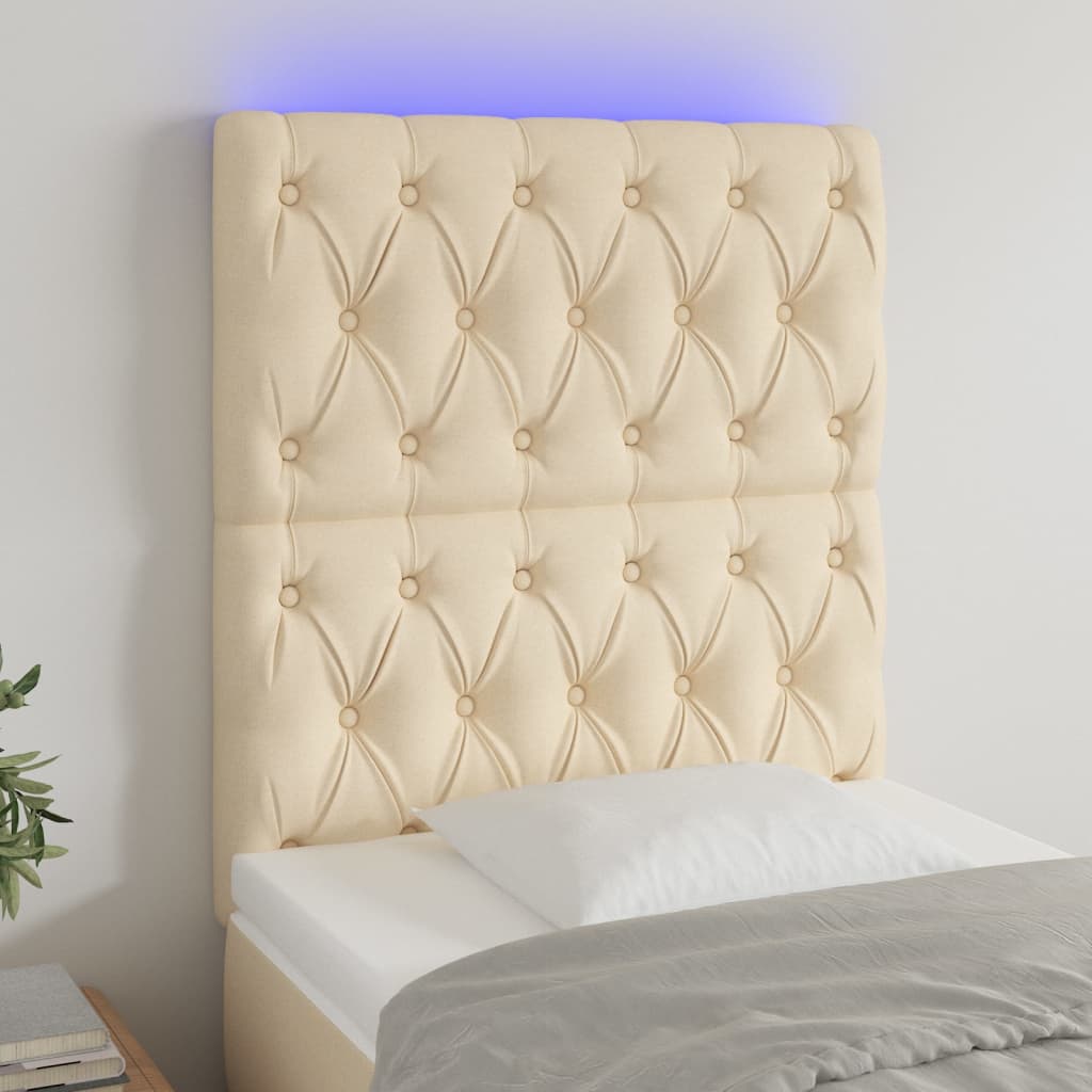 Sengegavl Med LED-lys Stof - Variant 3122739