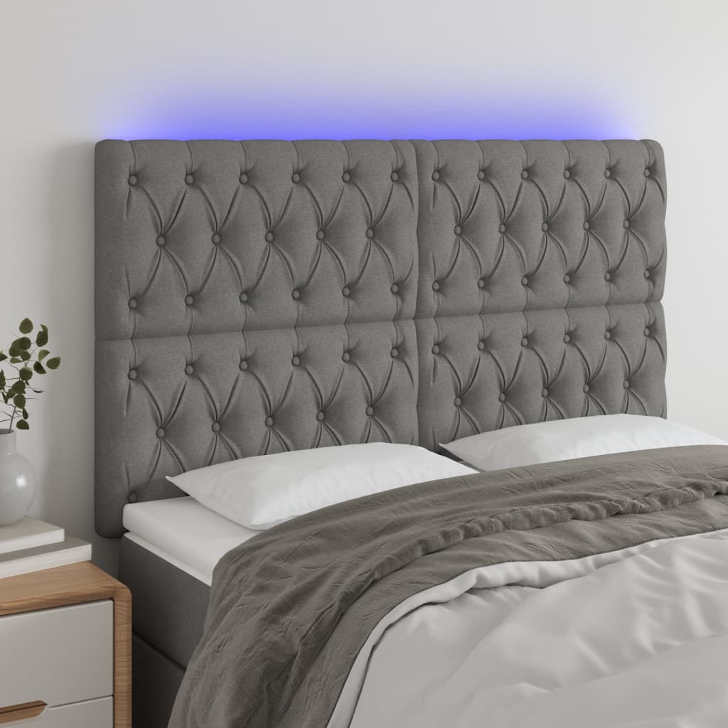 Sengegavl Med LED-lys Stof - Variant 3122767