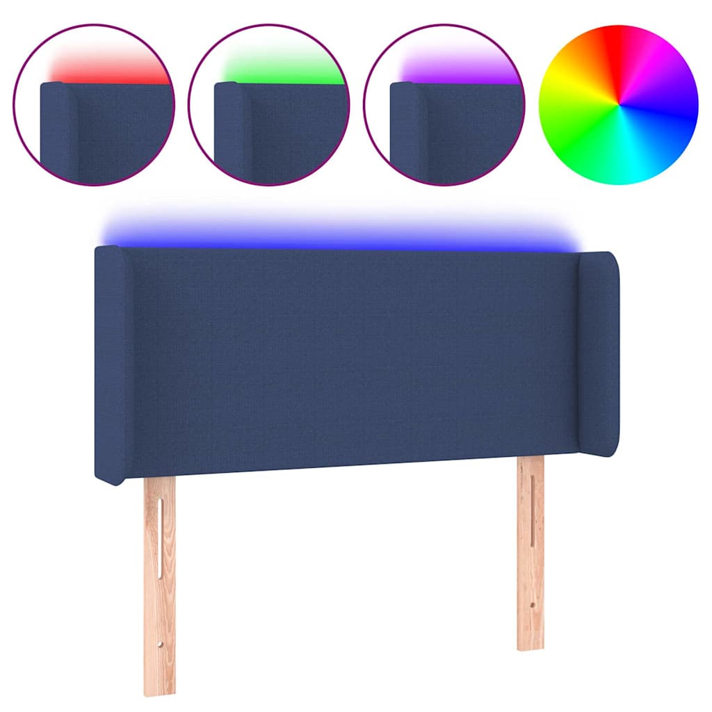 Sengegavl Med LED-lys Stof - Billede 2