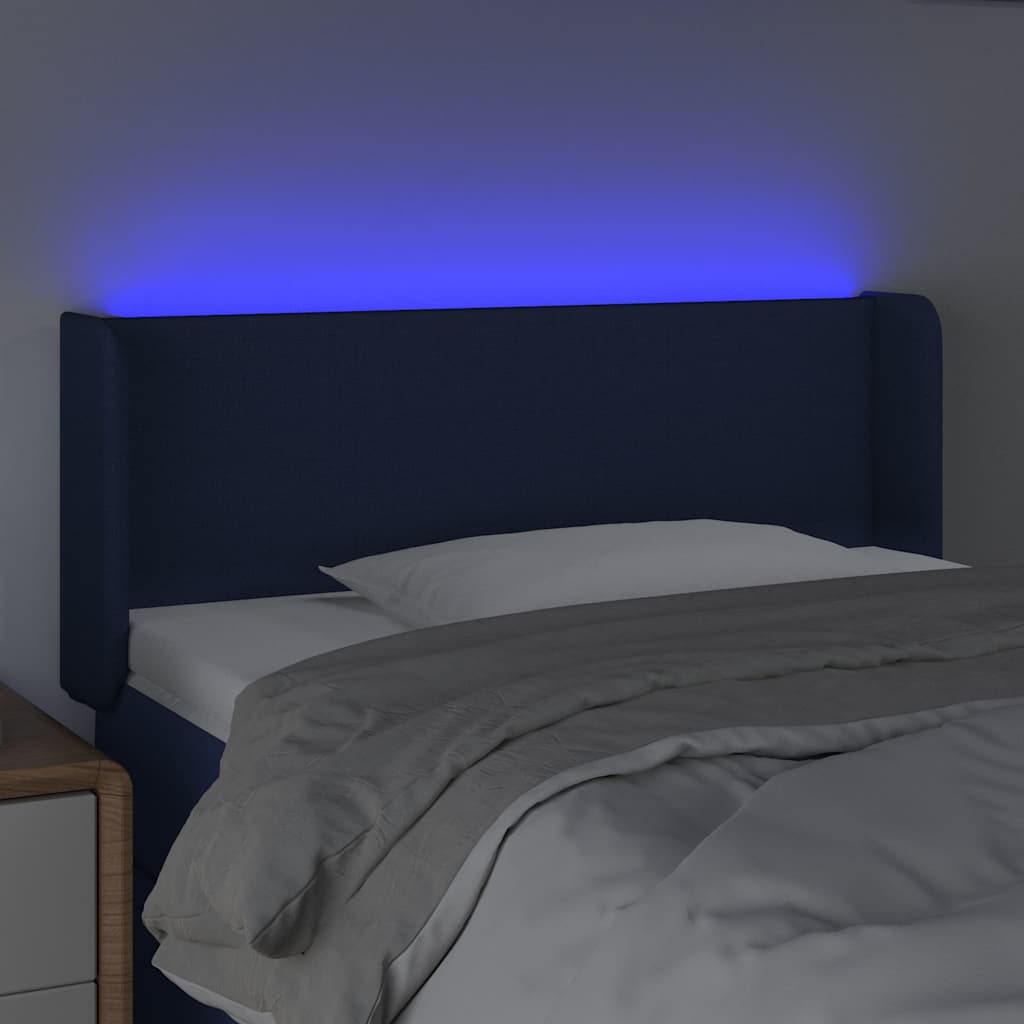 Sengegavl Med LED-lys Stof - Billede 4