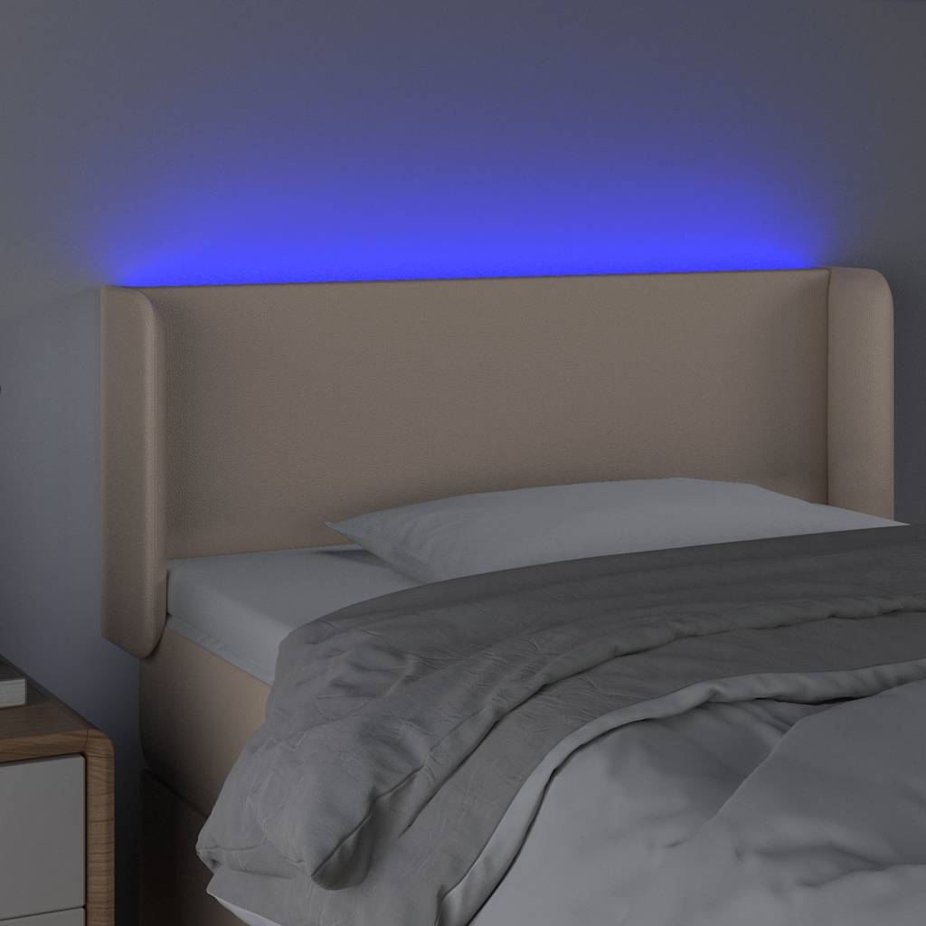 Sengegavl Med LED-lys Kunstlæder - Billede 3