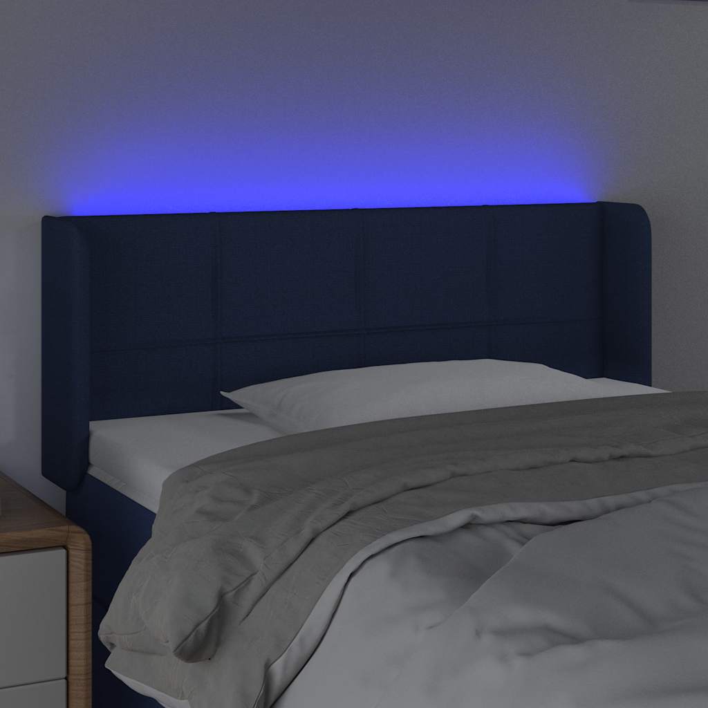 Sengegavl Med LED-lys Stof - Billede 4