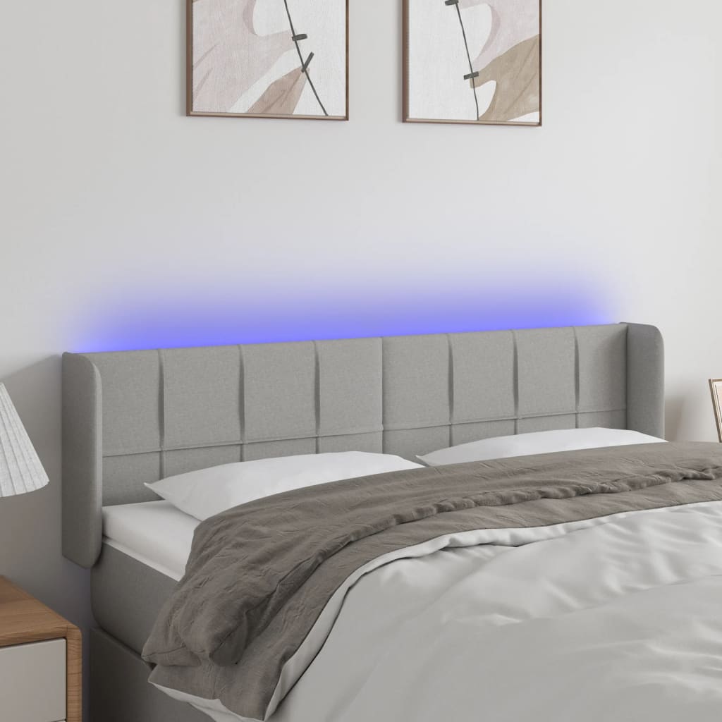 Sengegavl Med LED-lys Stof - Variant 3123234