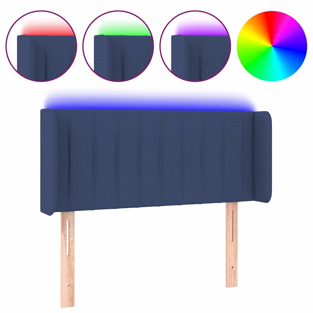 Sengegavl Med LED-lys Stof - Billede 2