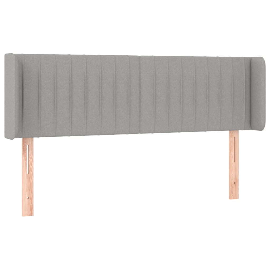 Sengegavl Med Led-lys 147x16x78/88 Cm Stof Lysegrå - Billede 3