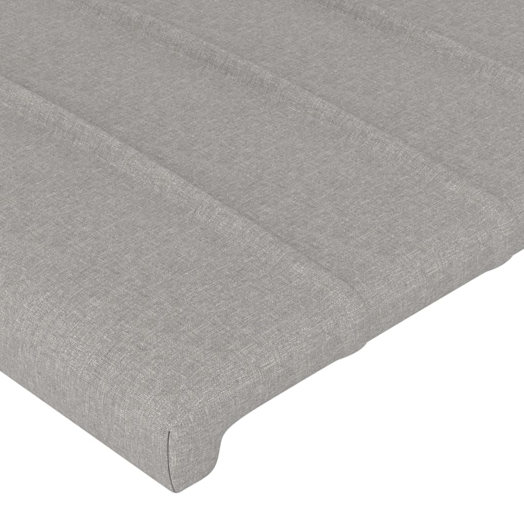 Sengegavl Med Led-lys 147x16x78/88 Cm Stof Lysegrå - Billede 5