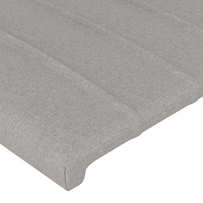 Sengegavl Med Led-lys 147x16x78/88 Cm Stof Lysegrå - Billede 5