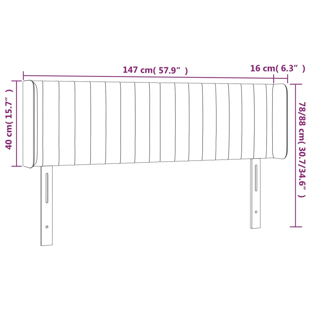Sengegavl Med Led-lys 147x16x78/88 Cm Stof Lysegrå - Billede 6