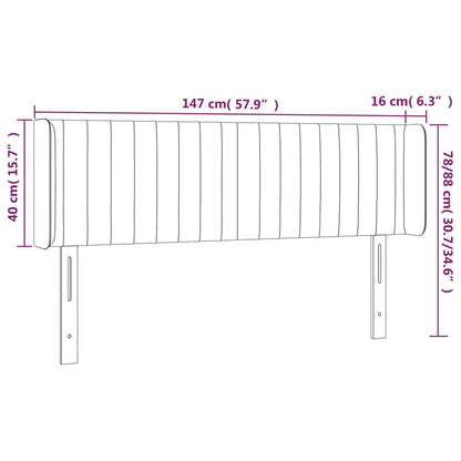 Sengegavl Med Led-lys 147x16x78/88 Cm Stof Lysegrå - Billede 6