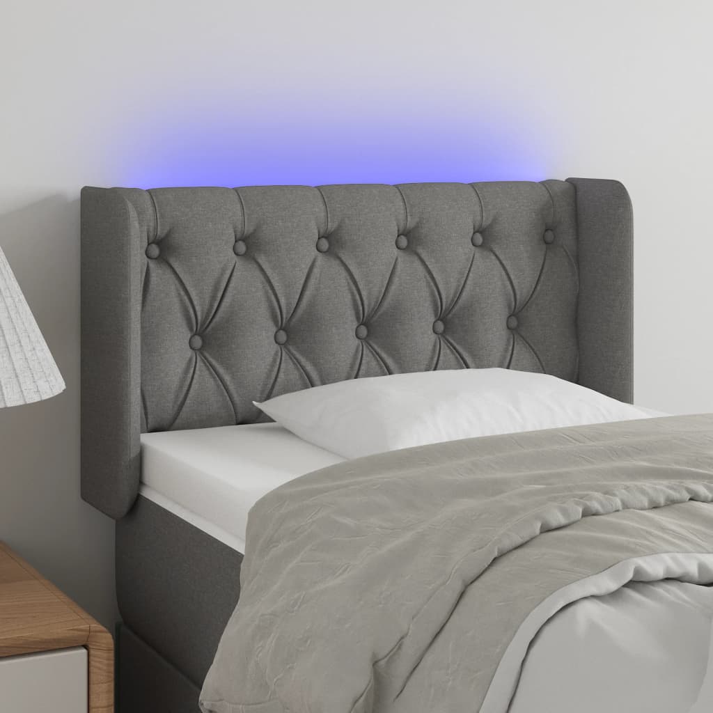 Sengegavl Med LED-lys Stof - Variant 3123547