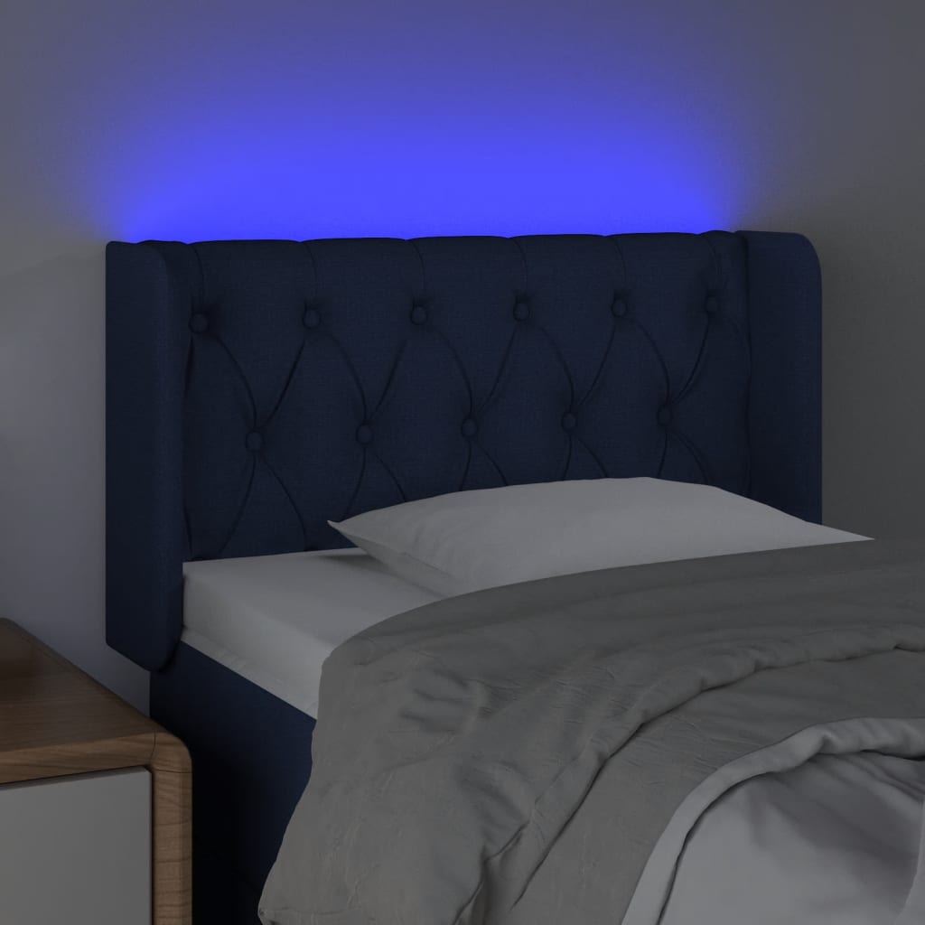 Sengegavl Med LED-lys Stof - Billede 4