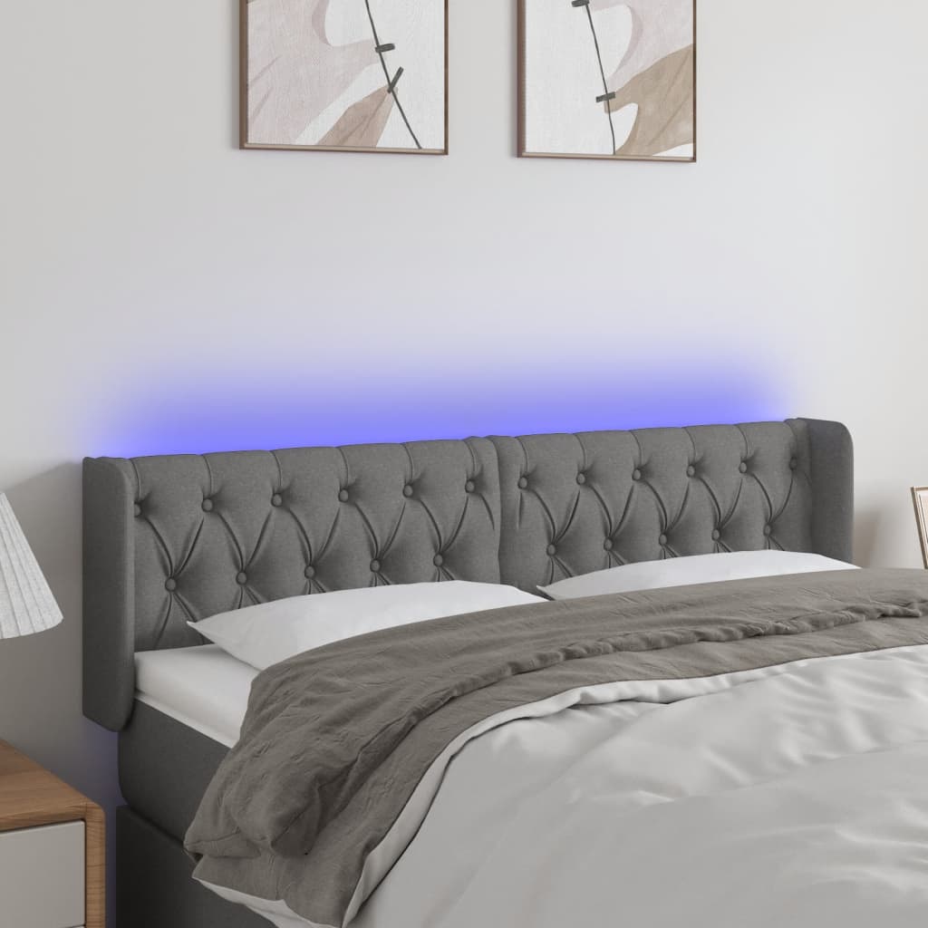 Sengegavl Med LED-lys Stof - Variant 3123571