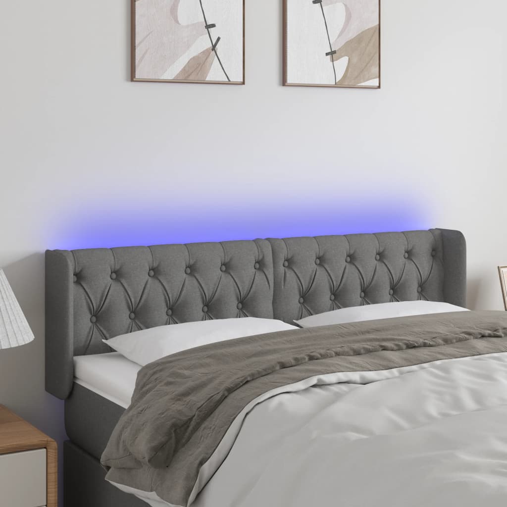 Sengegavl Med LED-lys Stof - Variant 3123579