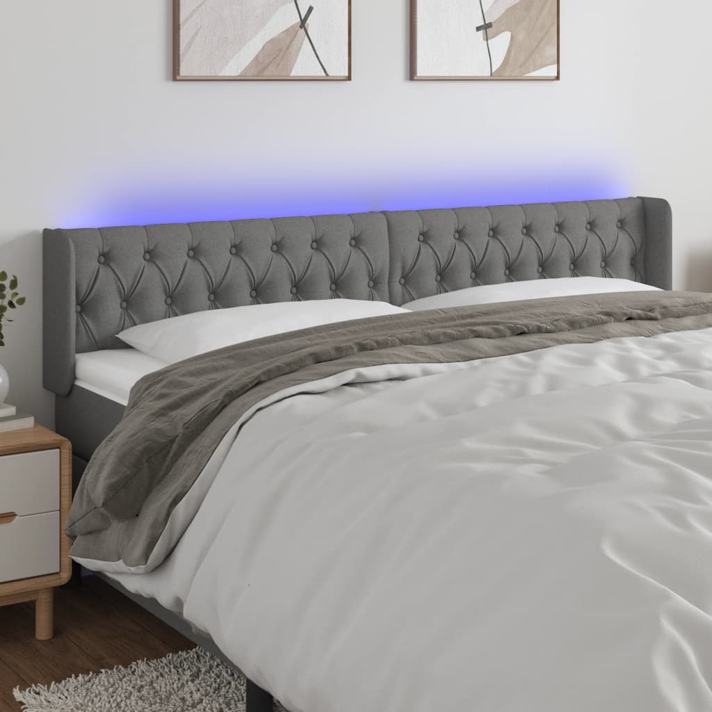 Sengegavl Med LED-lys Stof - Variant 3123587