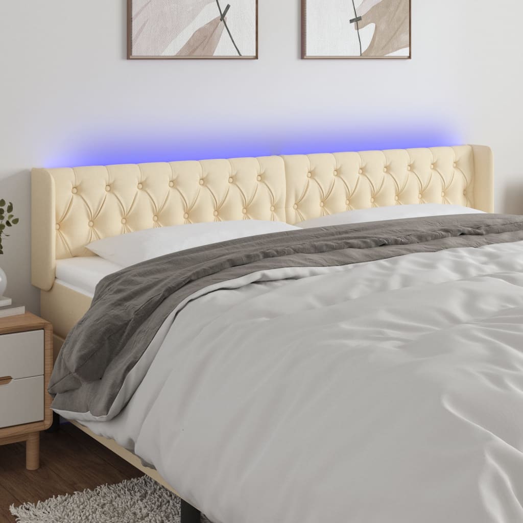 Sengegavl Med LED-lys Stof - Variant 3123591