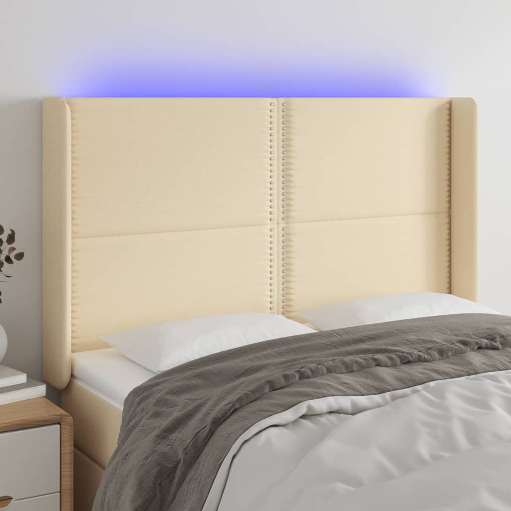 Sengegavl Med LED-lys Stof - Variant 3123911