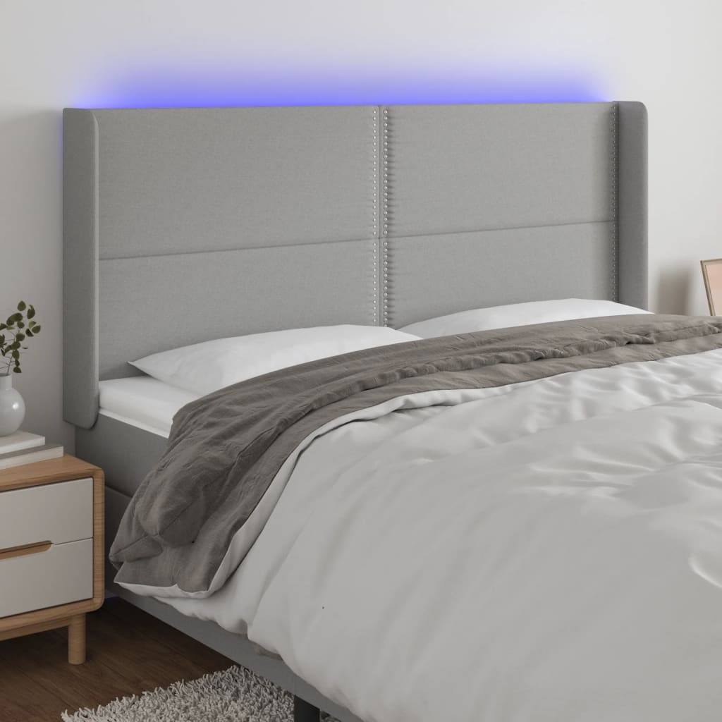 Sengegavl Med LED-lys Stof - Variant 3123922