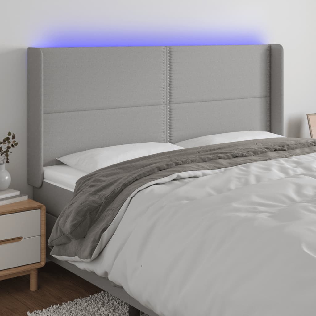Sengegavl Med LED-lys Stof - Variant 3123930