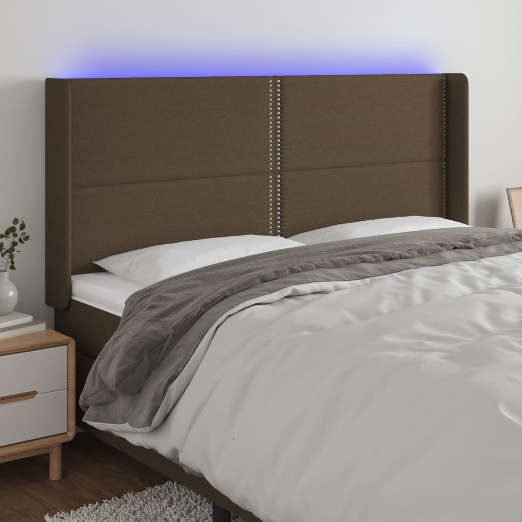 Sengegavl Med LED-lys Stof - Variant 3123933