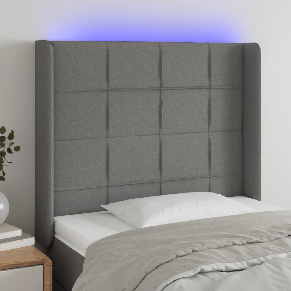 Sengegavl Med LED-lys Stof - Variant 3124039