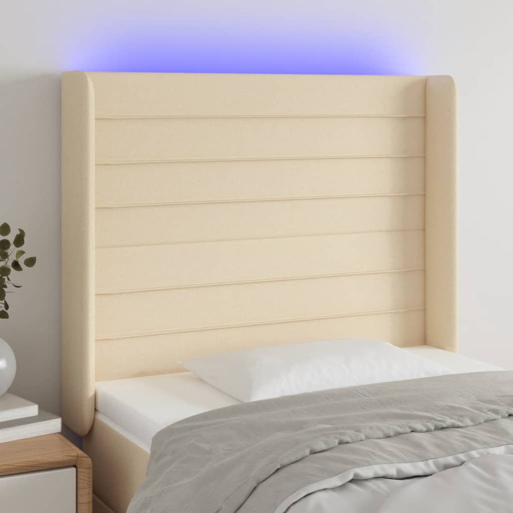 Sengegavl Med Led-Lys Stof
