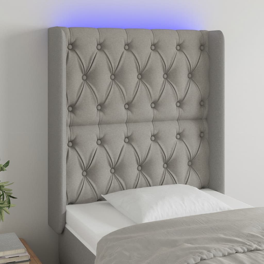 Sengegavl Med LED-lys Stof - Variant 3124358
