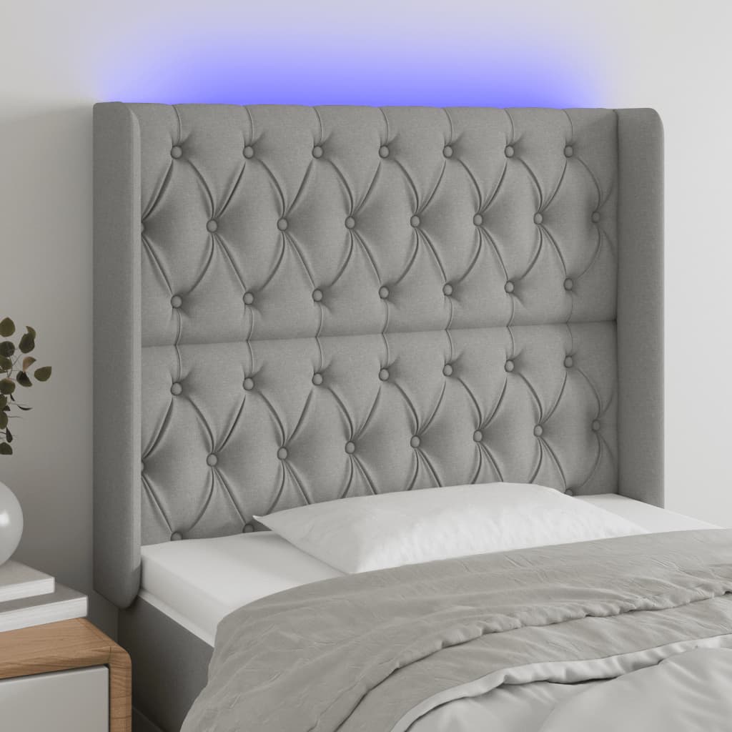 Sengegavl Med LED-lys Stof - Variant 3124366
