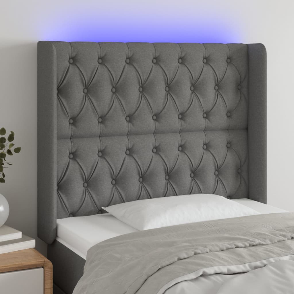 Sengegavl Med LED-lys Stof - Variant 3124367