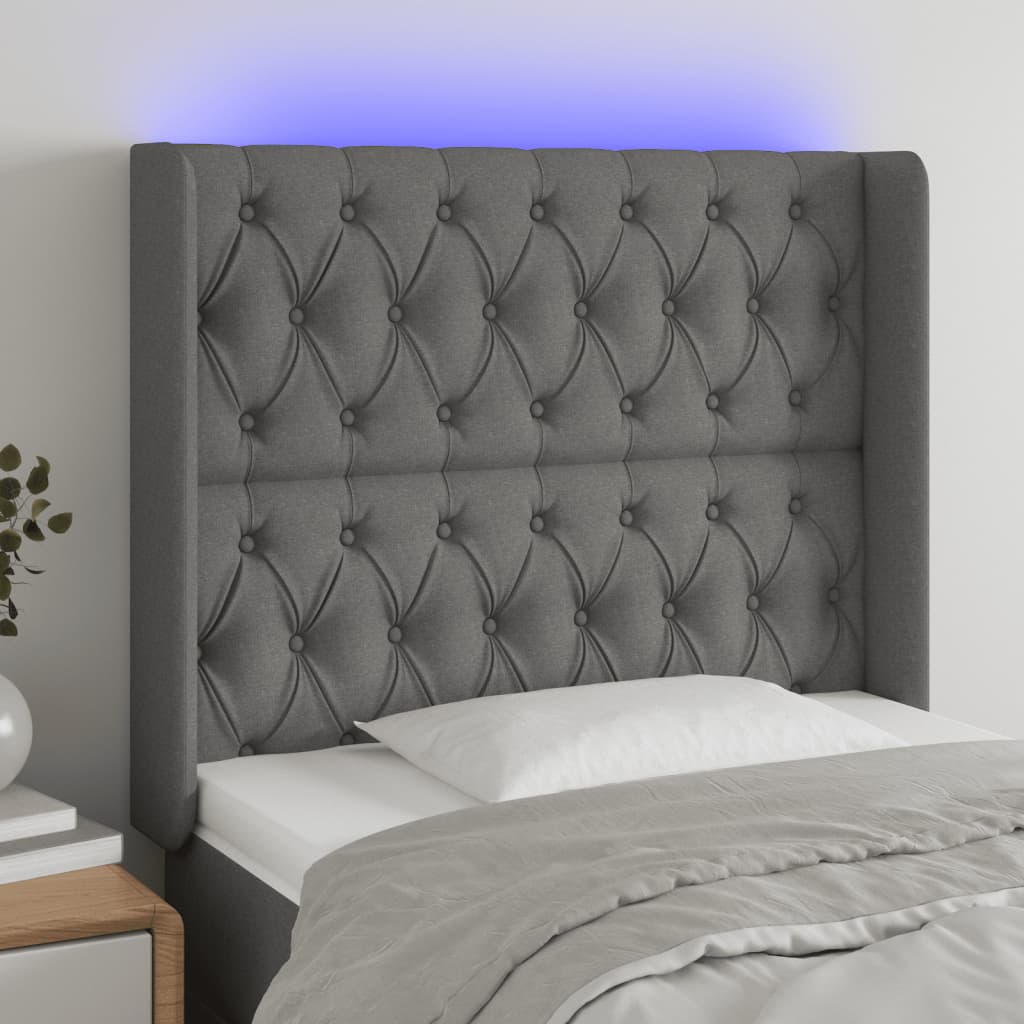 Sengegavl Med LED-lys Stof - Variant 3124375