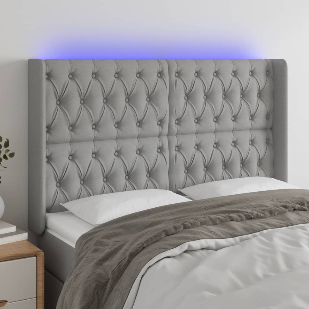Sengegavl Med LED-lys Stof - Variant 3124390