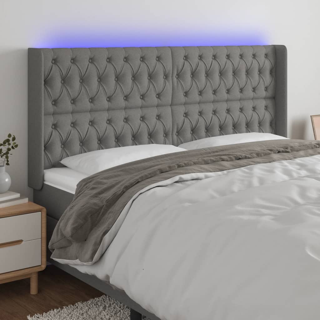 Sengegavl Med LED-lys Stof - Variant 3124407