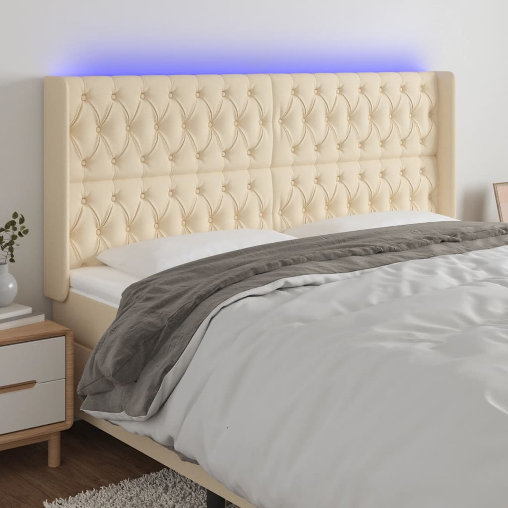 Sengegavl Med LED-lys Stof - Variant 3124411