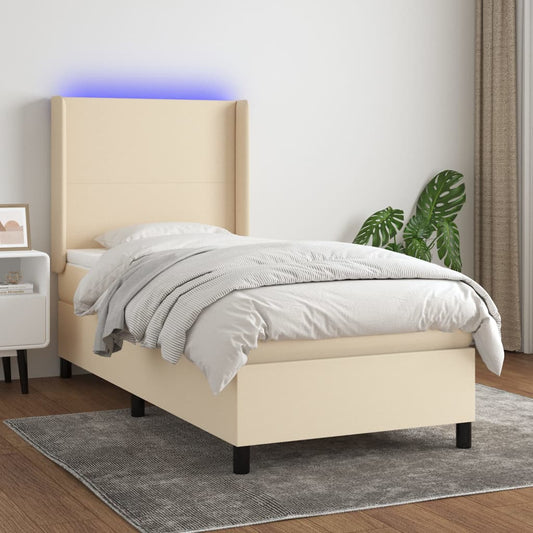 Kontinentalseng Med Led-Lys Stof Farvet Creme
