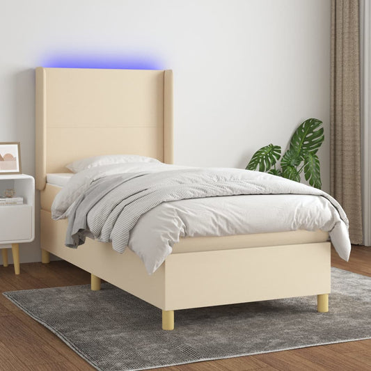 Kontinentalseng Med Led-Lys Stof Farvet Creme