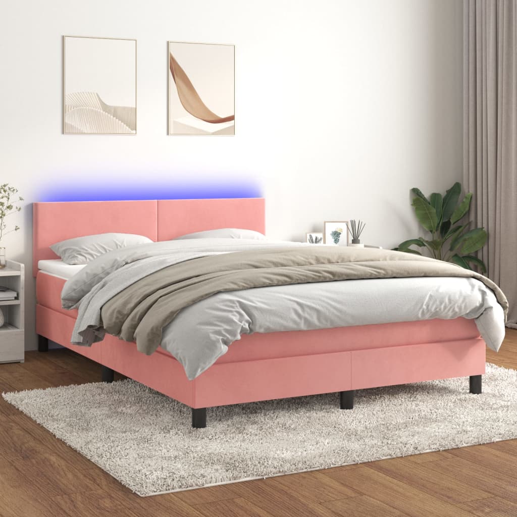 Kontinentalseng Med Madras Velour Lyserød variant