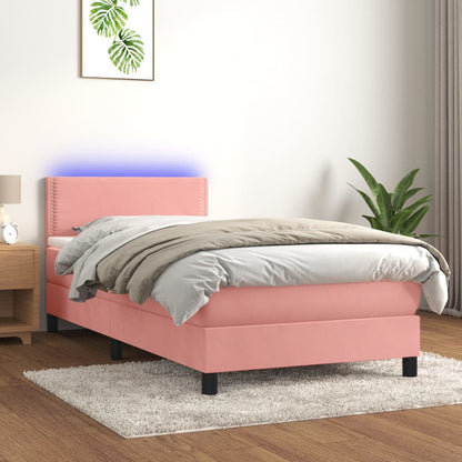 Kontinentalseng Med Madras Velour Lyserød