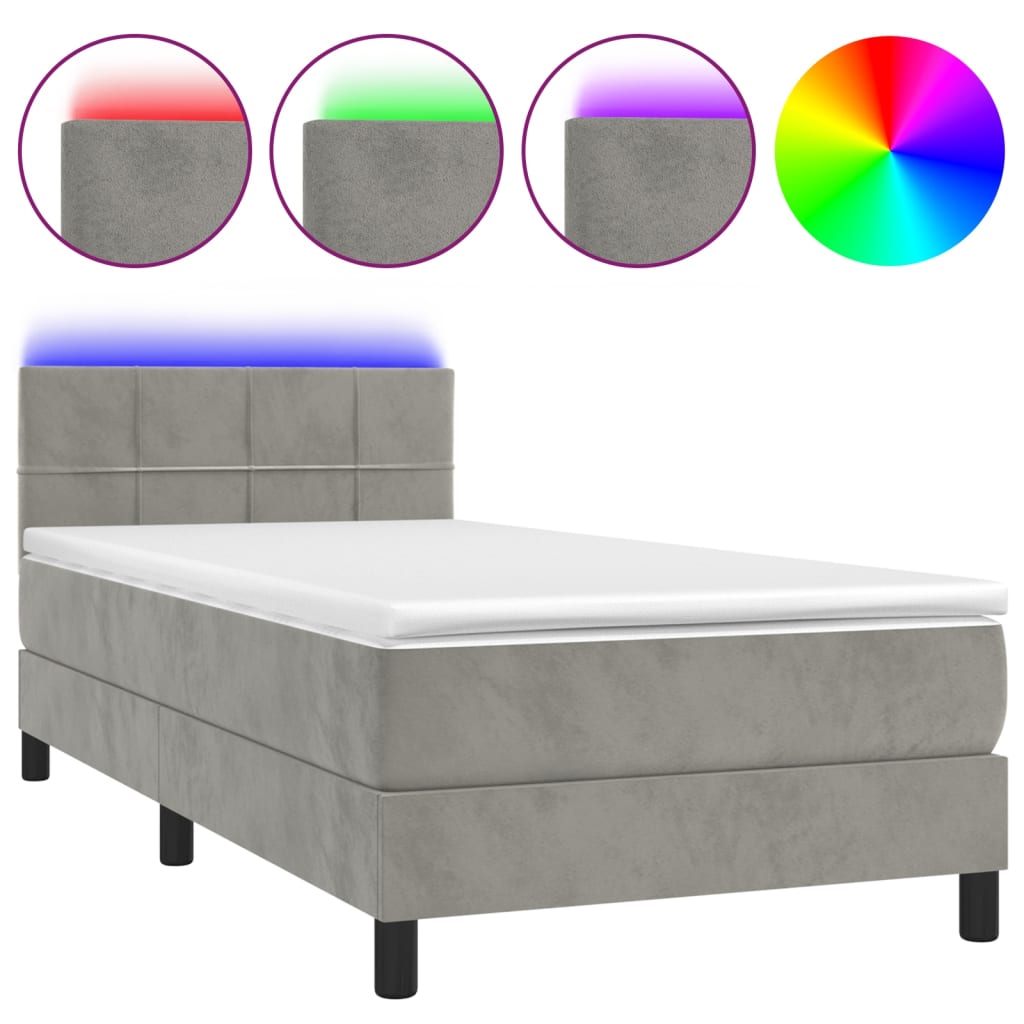 Kontinentalseng Med Led-lys Velour - Billede 2