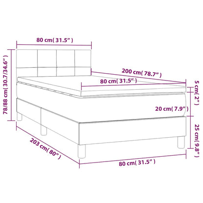 Kontinentalseng Med Led-lys 80x200 Velour - Billede 8