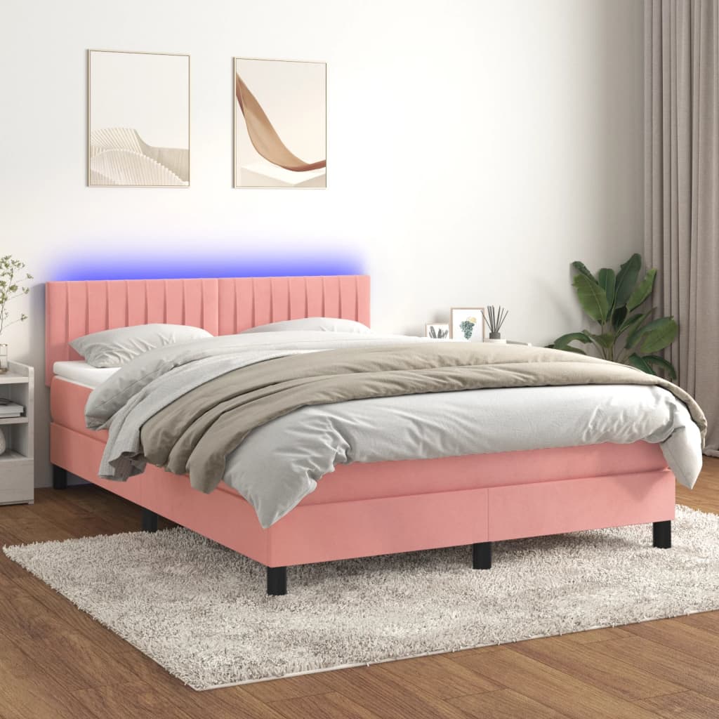 Kontinentalseng Med Madras Velour Lyserød variant
