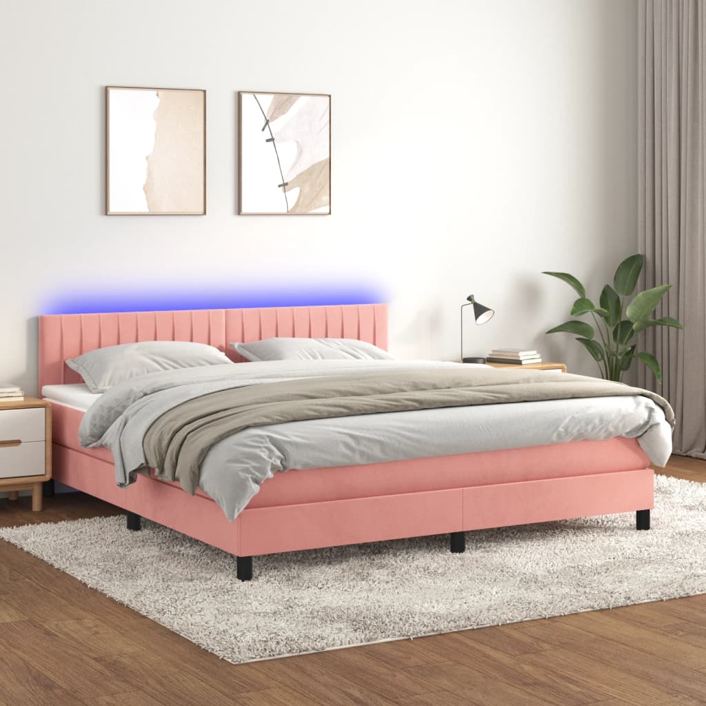 Kontinentalseng Med Madras Velour Lyserød variant