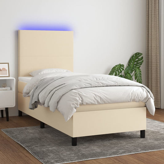 Kontinentalseng Med Led-Lys Stof Farvet Creme